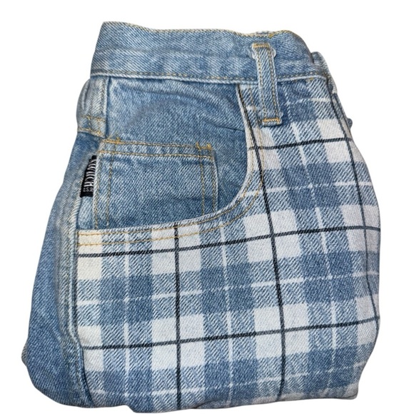 Vintage Y2K Switch USA Plaid Patchwork High-Rise Jean Shorts Size 3 (0/1) - Picture 7 of 7